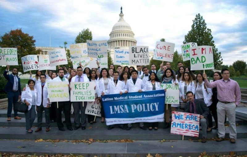 AT RALLY: For social justice in Latino health care. Photo: Courtesy of LMSA