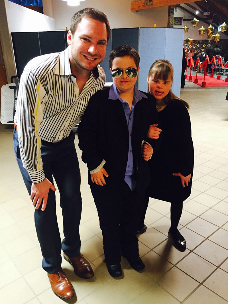 Alex with Nick & his date before the premiere. Photo: Courtesy of Alex Heromin