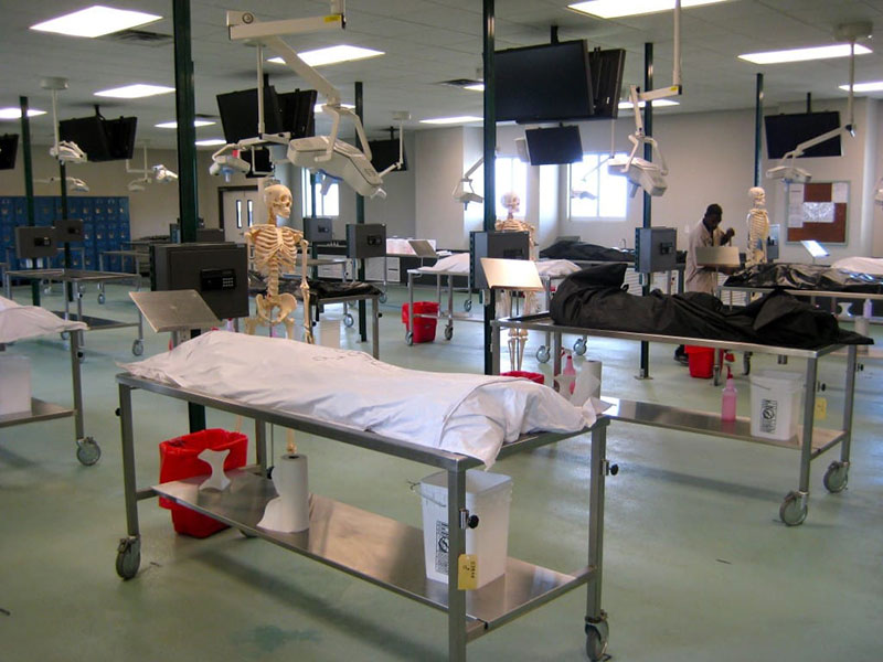 Anatomy Lab in St. Kitts 2011. 'I was most impressed by the technology' of the state-of-the-art lab, Dr. Nielsen says. Photo: Courtesy of Dr. Elizabeth Nielsen