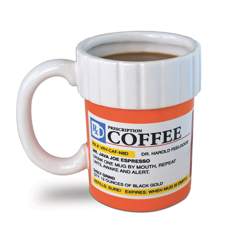 BIG MOUTH TOYS PRESCRIPTION COFFEE MUG: Available from Amazon. Photo: Amazon.com