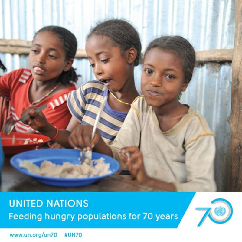 DELIVERING HUMANITARIAN AID: The UN is committed to fighting hunger worldwide on its 70th birthday. Photo: Courtesy of UN.org
