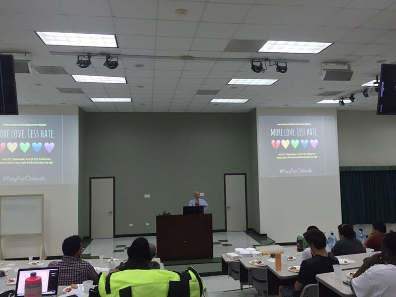 DR. EDWIN PURCELL: UMHS Associate Dean of Academic Affairs & Professor of Anatomy & Professor of Histology at the Fast-A-Thon on June 15, 2016. Photo: Courtesy of UMHS MSA