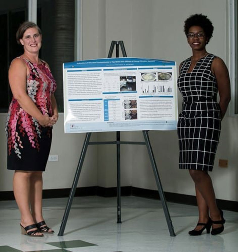 Dr. Jane Harrington with Soraya Darwood. Soraya did a poster presentation on 'Evaluation of microbial contaminants in tap water & efficacy of home filtration systems.' Photo: © Ian Holyoak Photography