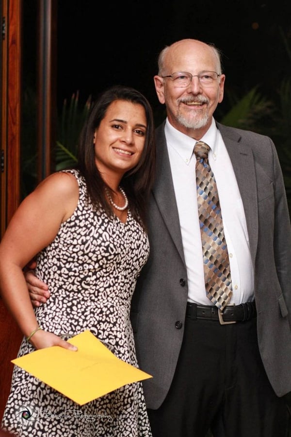 HIGHEST G.P.A AWARD: Natalia Rodriguez, with Dr. Edwin Purcell. Photo: GVision Event Photography