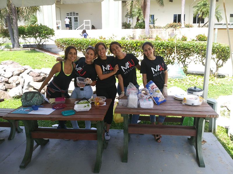 TACOS & NACHOS FOR PUERTO RICO: (left to right) Paola Vazquez, Carol Román, Ariana Hernández, Paola Mora & Astrid Melendez during the Taco and Nachos Fundraising for PR event to help Hurricane Maria victims. Photo: Med4You Organization