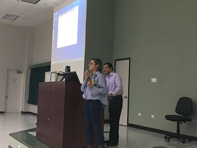 MED4YOU FOUNDER: Ariana Hernandez of Med4You speaks to UMHS students on November 16, 2017 during Dr. Mungli's presentation. Photo: Med4You