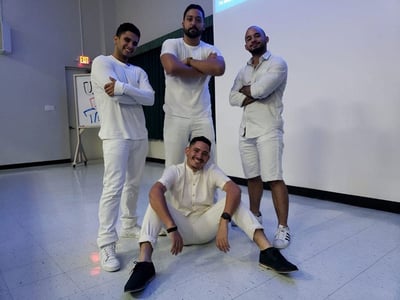 Medstreet Boys: (left to right) William A. Muñiz, Daniel A. Albarran, Gabriel Vega. Sitting: Michael A. Garcia. Photo: Courtesy of Michael A. Garcia