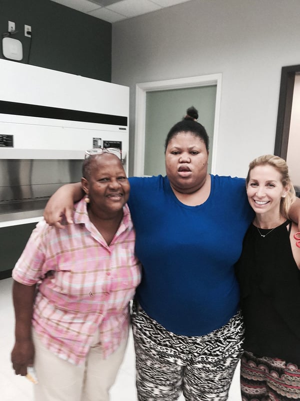 UMHS AUTISM WORKSHOP: (left to right) Ms. Cotton, Shafeeka Cotton (an adult woman with autism) with Dr. Sheryl Rosin at free clinic at UMHS. Photo: Michelle Peres