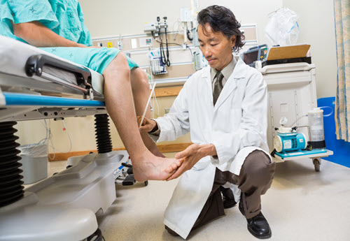 Neurological testing on a patient