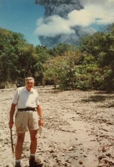 ON MONTSERRAT: In the Belham River, one of the main lines of lahar flows from the Montserrat volcano. Dr. Avery & a visiting pediatrician from England wanted to get a closer look. On hearing a big bang, his companion said, ‘What’s that?’ ‘Nothing to worry about,’ said Dr. Avery. ‘It’s just the Public Works Department on the road downstream.’ ‘Okay,’ replied his now-very-scared companion. ‘What’s that then?’ looking up at the smoke billowing out of the volcano. ‘Oh, that IS the volcano. Let’s get the hell outta here,’ was the good doc’s urgent reply.