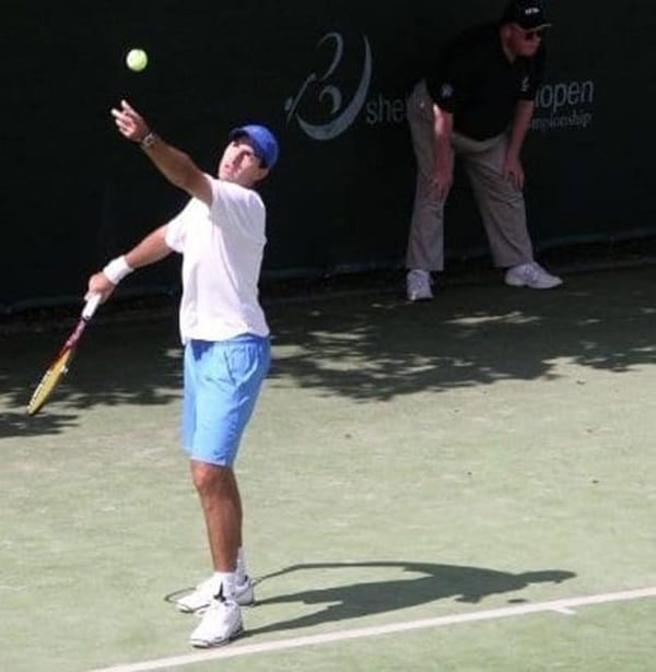 ON THE PRO TENNIS CIRCUIT: Alexandru Cojanu at a pro tennis tournament in Ireland. Photo: Courtesy of Dr. Alexandru Cojanu