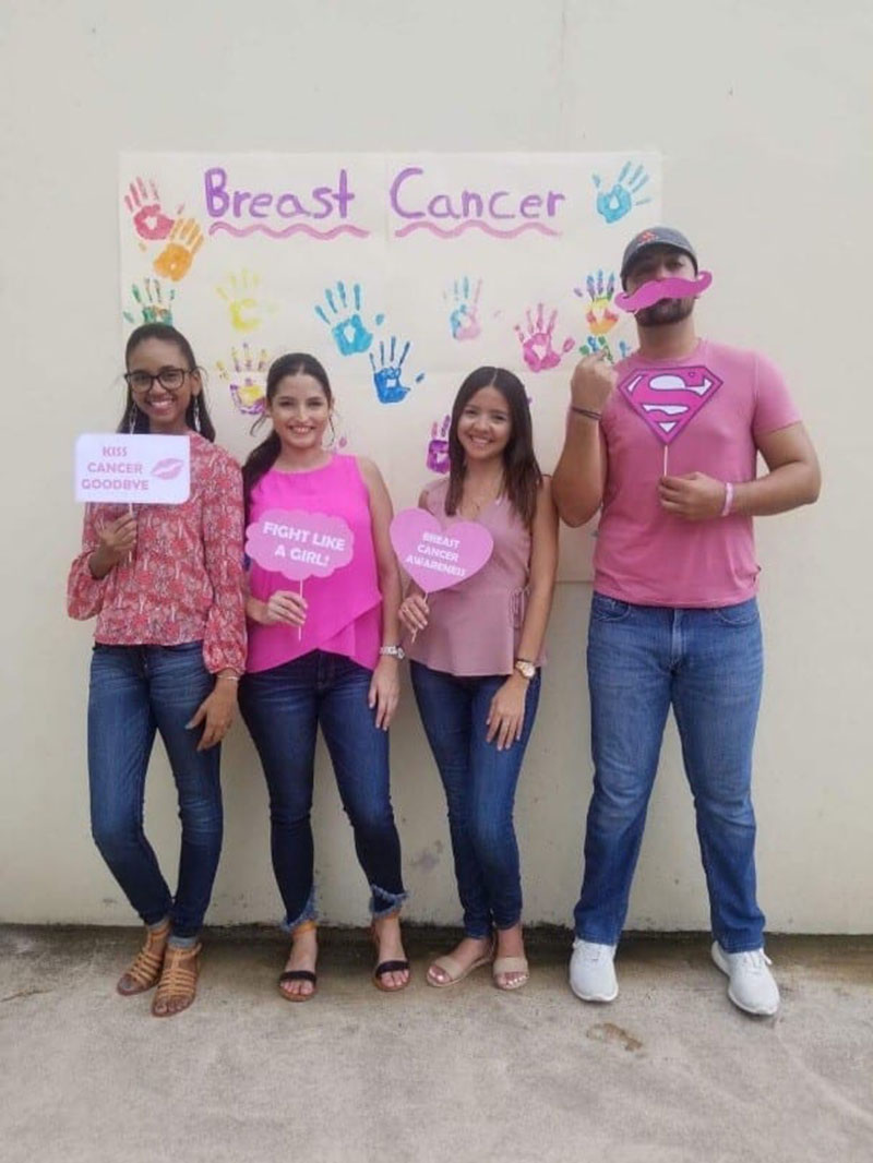 STEPS FOR BREAST CANCER AWARENESS: (left to right) Yanelle Ascencio, Rayshell Morales, Karla Martinez & Daniel Albarran. Photo: Courtesy of STEPS