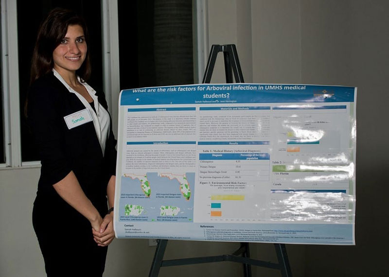 Samah Halbouni gave a poster presentation on 'What are the risk factors for Arboviral Infection in UMHS medical students?' Photo: © Ian Holyoak Photography