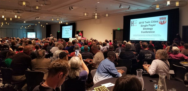SINGLE-PAYER IS POPULAR AMONG MILLENNIAL & GENERATION Z FUTURE DOCTORS: Fans of single-payer healthcare gathered at the 2018 Twin Cities Single-Payer Strategy Conference this past June 2018 in Minneapolis. Photo: Courtesy of Healthcare-NOW!