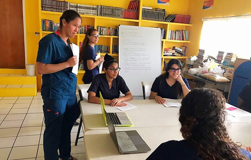 MAKING A DIFFERENCE IN YOUNG ADULTS' LIVES AT ST. CHRISTOPHER CHILDREN'S HOME: Pictured:(left to right) Alexa Datko, Katiushka Guilliani, Jasleen Singh, Betzaida Torres. Photo: Courtesy of UMHS AMWA