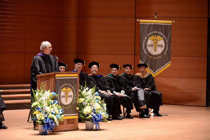UMHS PRESIDENT WARREN ROSS: Addresses the 2015 graduates at Alice Tully Hall, Lincoln Center, NYC on June 5, 2015. Photo: Island Photography