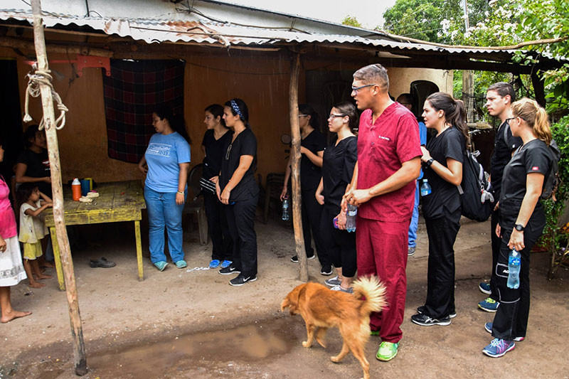 UMHS Med4You students visiting various homes within the local area in Guatemala to learn & show support to those in underserved communities. Photo: UMHS Med4You