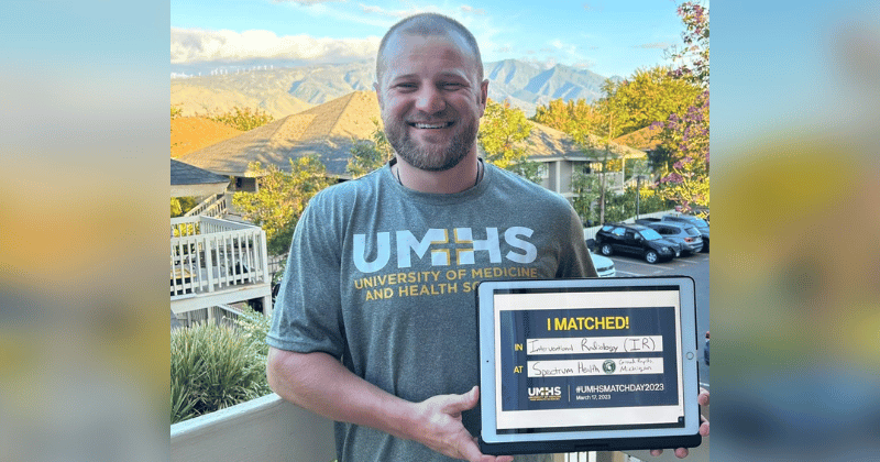 UMHS Class of 2023 graduate Dr. Zachary Vandeveer on Match Day (March 17, 2023)