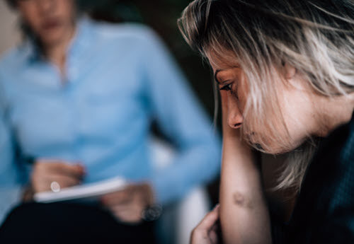 female patient with mental health problems