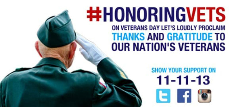 #HONORINGVETS: Send a tweet with the hashtag #honoringvets today. Photo: #Honoringvets