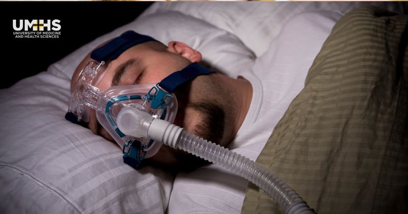 sleep apnea patient with cpap and mask