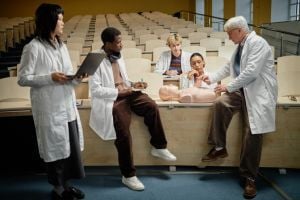 medical-school-with-a-professor-and-four-students