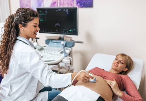 sonography at ob-gyn office