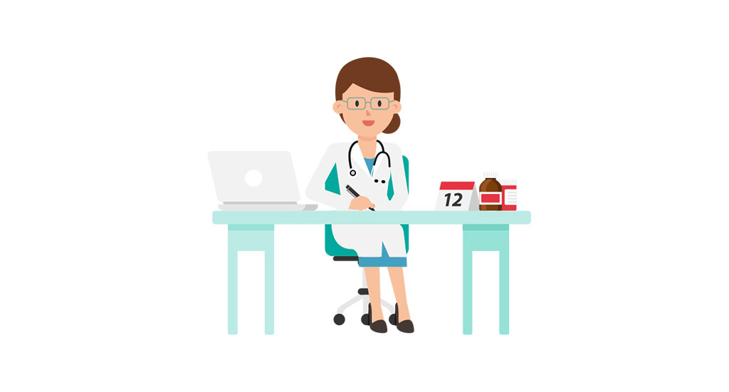 Doctor_Working_at_Desk_Cartoon