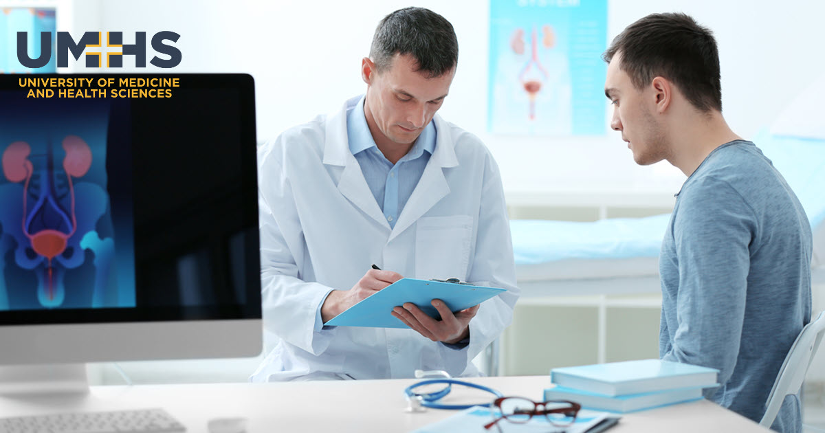 urologist looking at test results
